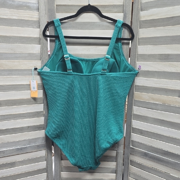 Women's Pucker Square Neck One Piece Swimsuit | Kona Sol | 24 - Picture 5 of 10